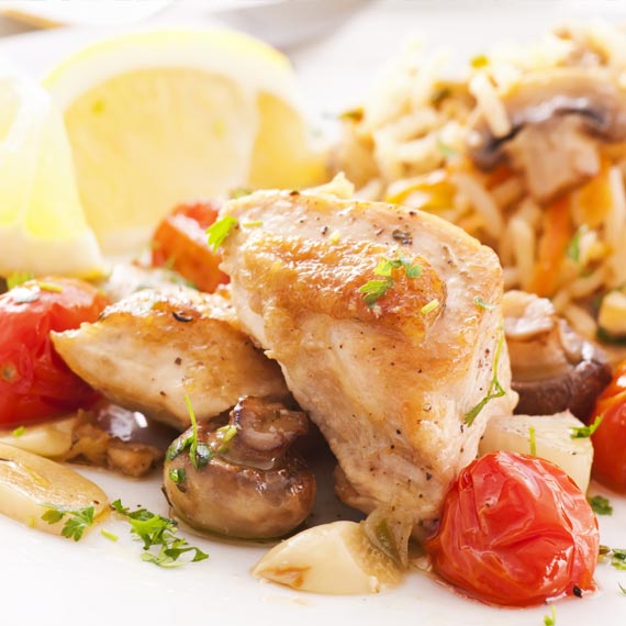 Chicken With Mushrooms & Spinach