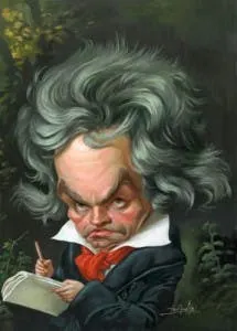 Caricatura musical de Beethoven