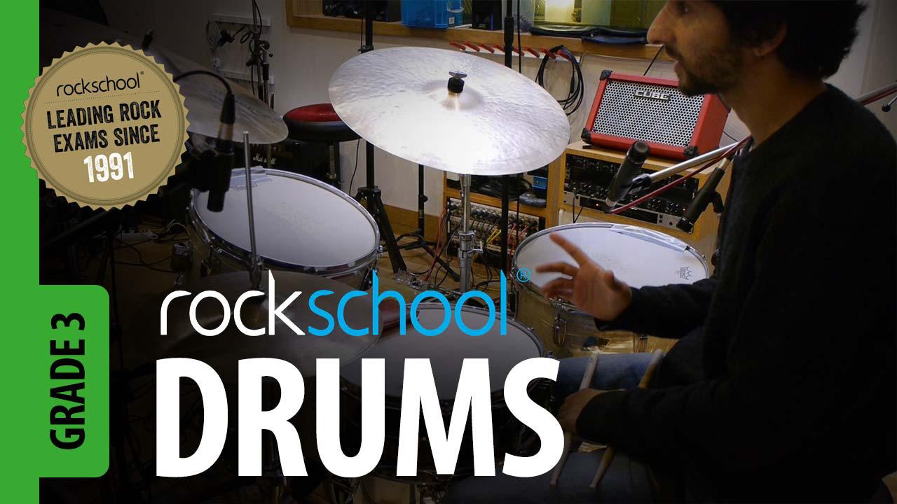 Learn Rockschool Drums grade 3 from Professional drummers (FREE)