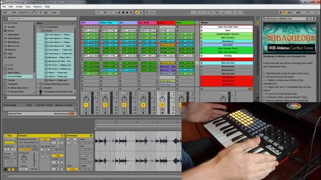 Exercice - Exemple d'Arrangement et de Session View - Remix d'un Live Set
