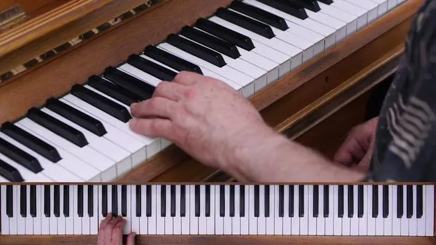 La séquence blues, les accords I, IV et V en C