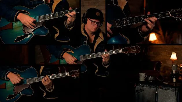 G Blues - Inspirational Performance (Splitscreen + Rhythm Guitar