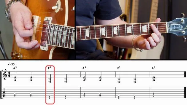 Riff avec les power chords E5 et A5
