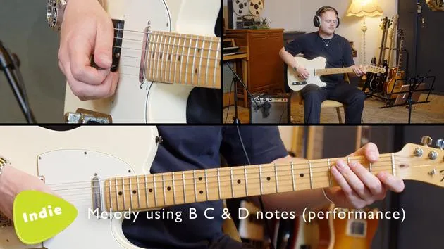 Melodía con las notas B, C y D (interpretación)