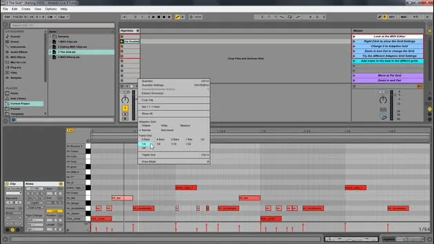 Usar la cuadrícula en Ableton Live