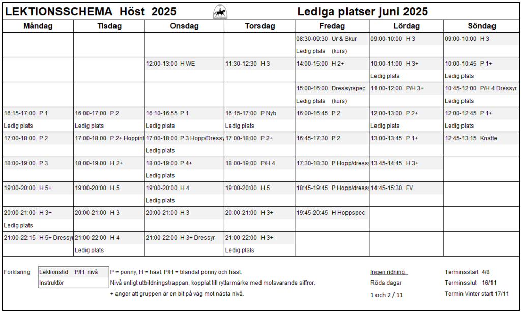 Lediga platser h st 25