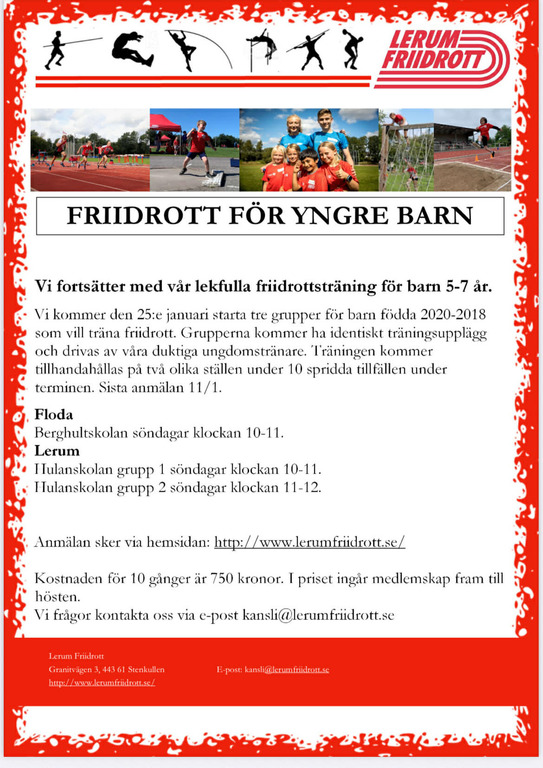Inbjudan friidrott f r yngre barn vt26