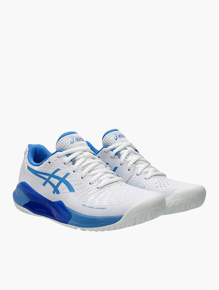 MyRunway | Shop Asics White & Blue Coast Gel-Challenger 14 Court
