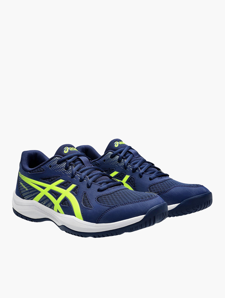 MyRunway | Shop Asics Blue Expanse & Yellow Upcourt 6 Volleyball