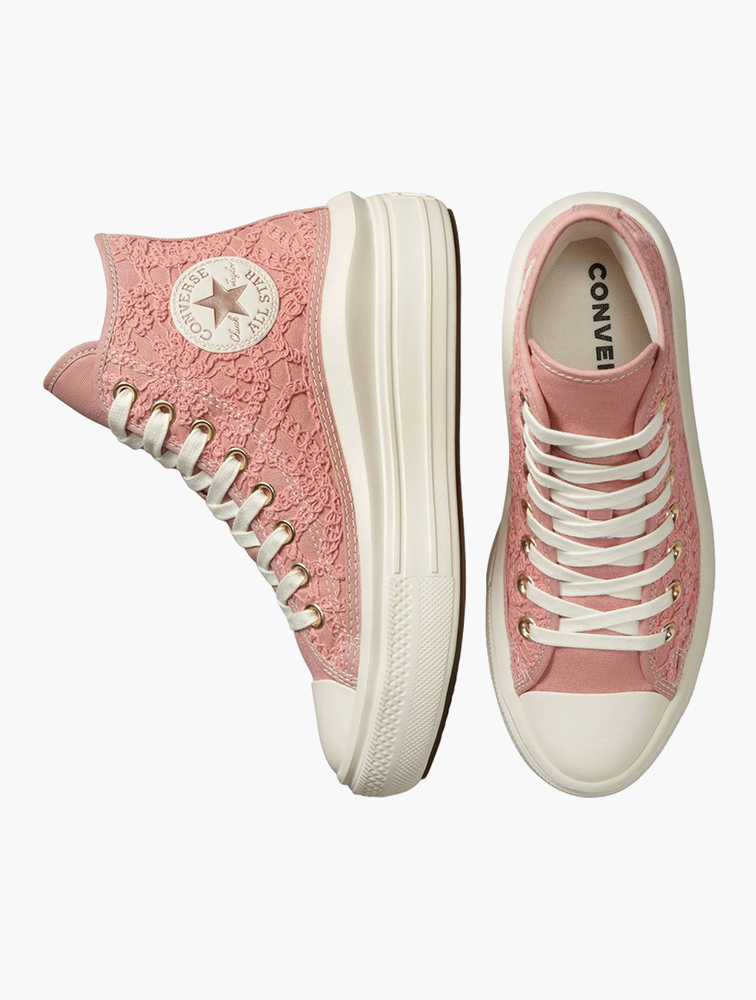 womens white and rose gold converse