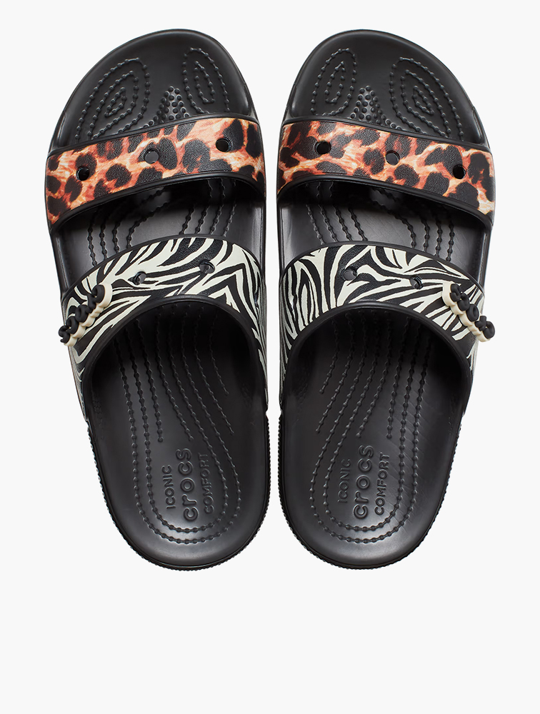 Animal Print Crocs Black Leopard Flip Flops Black Cheetah Print