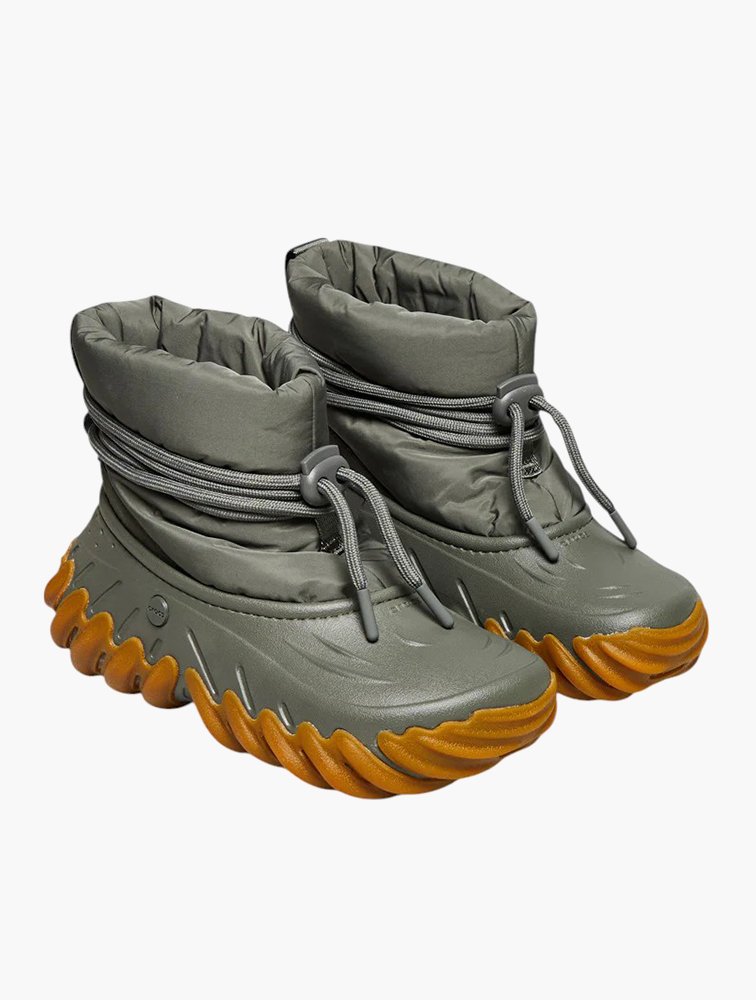 【おだんご】 1365、1394、①、③ MyRunway | Shop Crocs Dusty Olive Quilted Echo Boots for Women