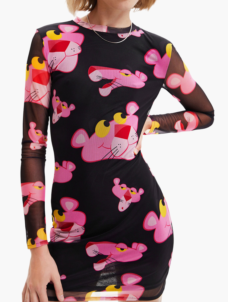 open lace back dress Desigual Women's Pink Panther Pose Dress, gray : Amazon.de: Fashion main image 0