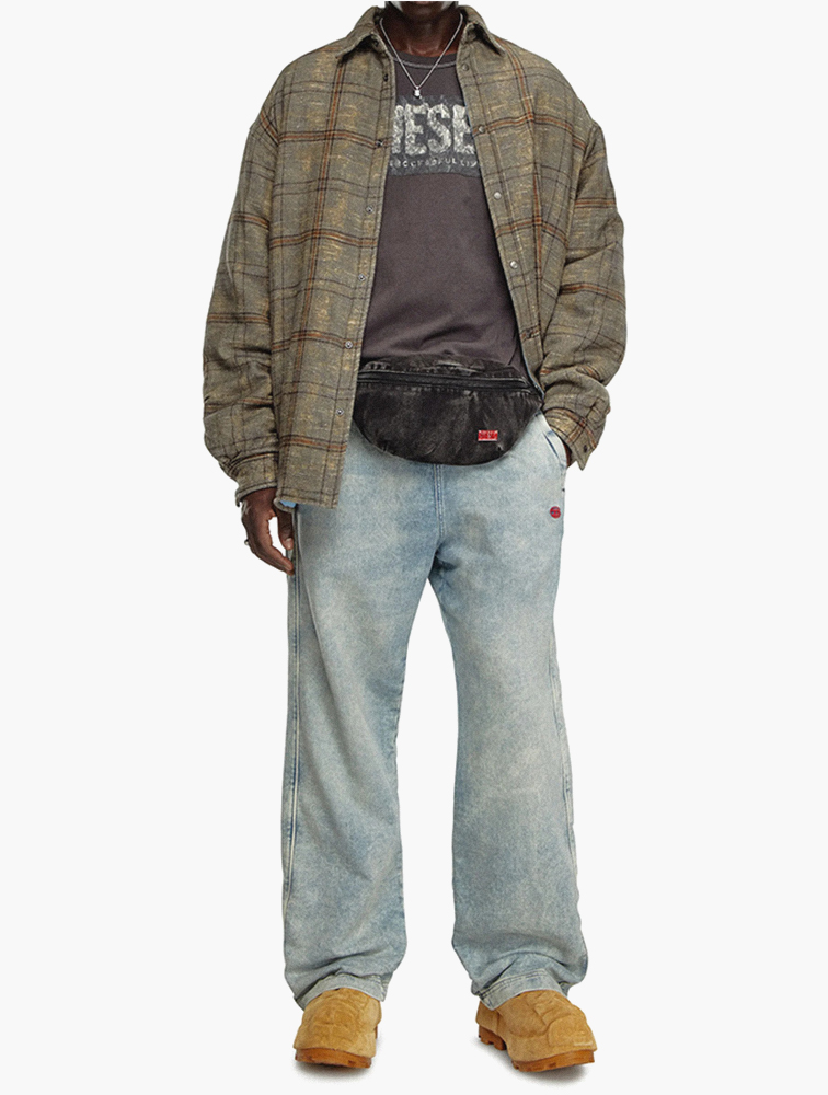MyRunway | Shop Diesel Black T-Adjust-Q1 Crew Neck Tee for Men