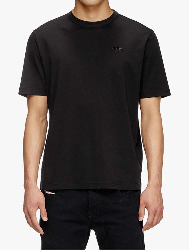 MyRunway | Shop Diesel Black T-Adjust-Slits-R17 Crew Neck Tee for