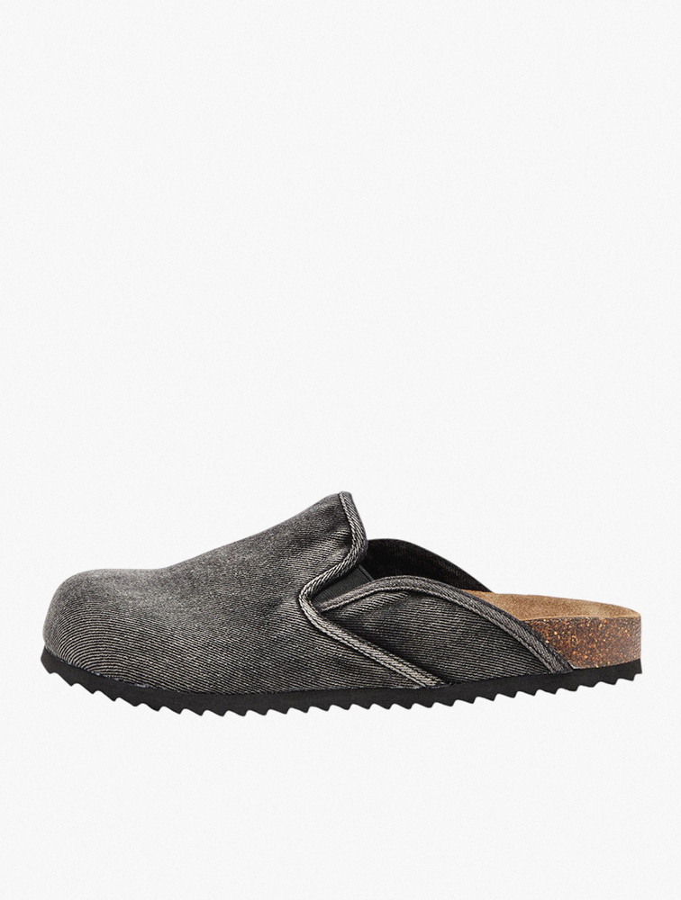MyRunway | Shop Diesel Charcoal D-Woodstock Denim Slip-On Sandals