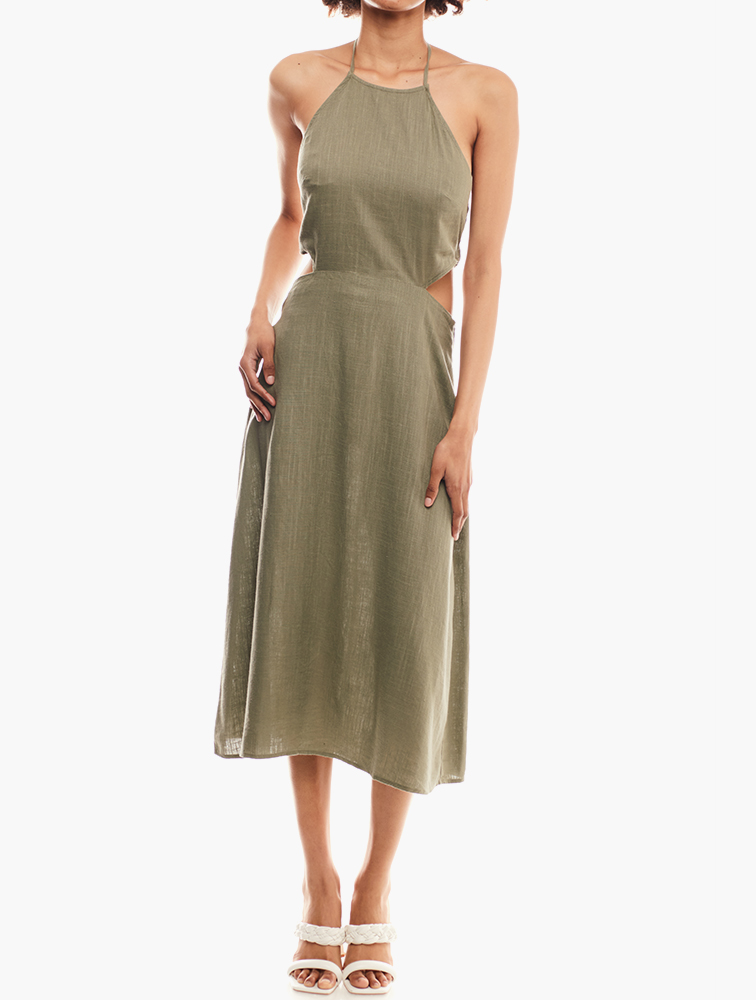 MyRunway | Shop Forever 21 Olive Cutout Halter Dress for Women from  MyRunway.co.za