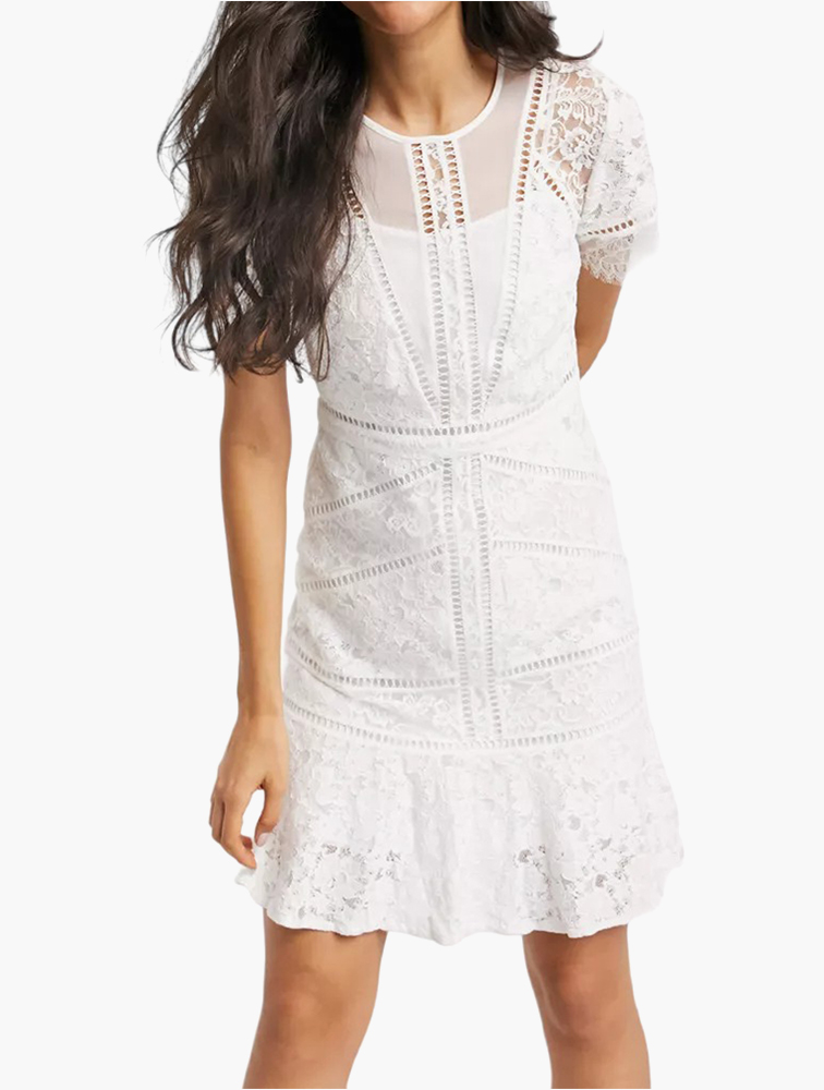 french connection chante lace midi dress Shop French Connection White Chante Lace Midi Dress for Women from  MyRunway.co.za