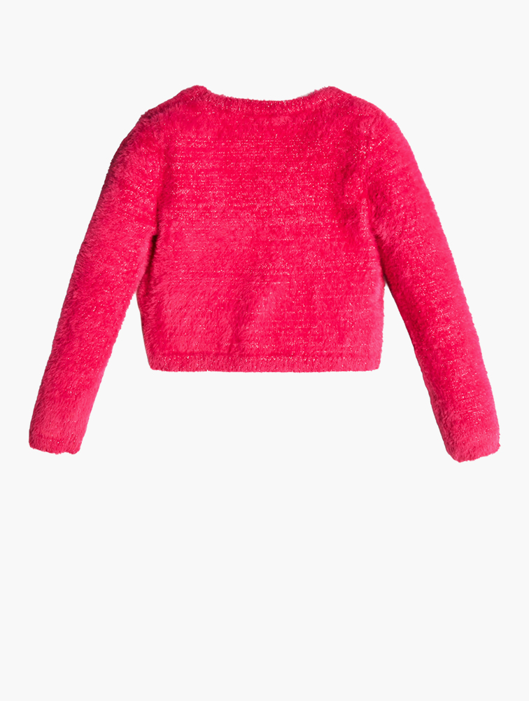 MyRunway Shop GUESS Pink Long Sleeve Fuzzy Cardigan for Kids
