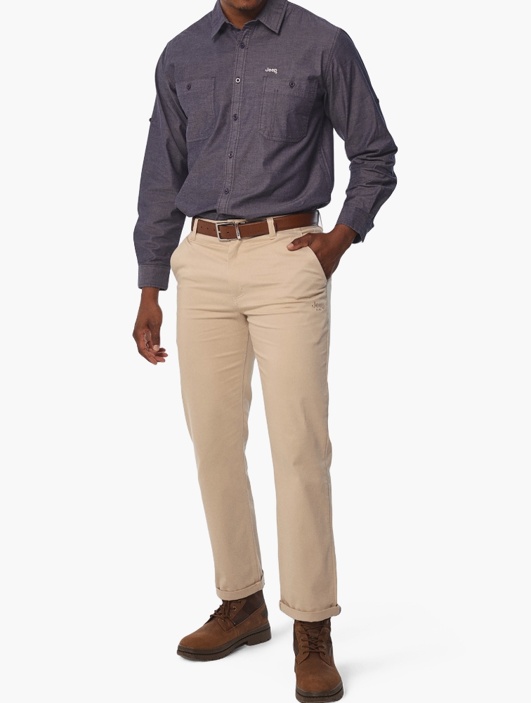 MyRunway | Shop Jeep Stone Baggy Fit Chino Pants for Men from