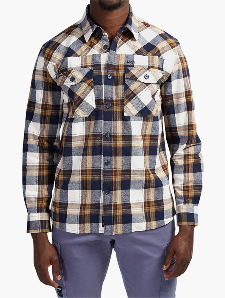 MyRunway | Shop Jeep Multi Heavyweight Flannel Shirt for Men from