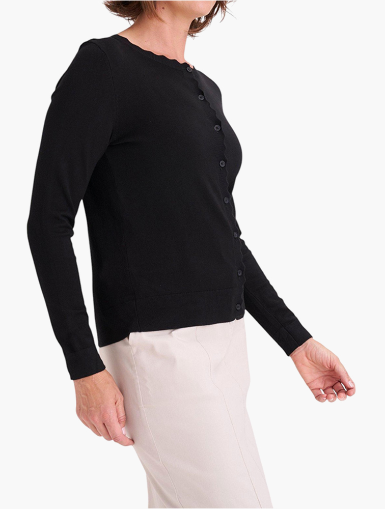 MyRunway Shop MILADYS Black V-Neck Long Sleeve Cardigan for