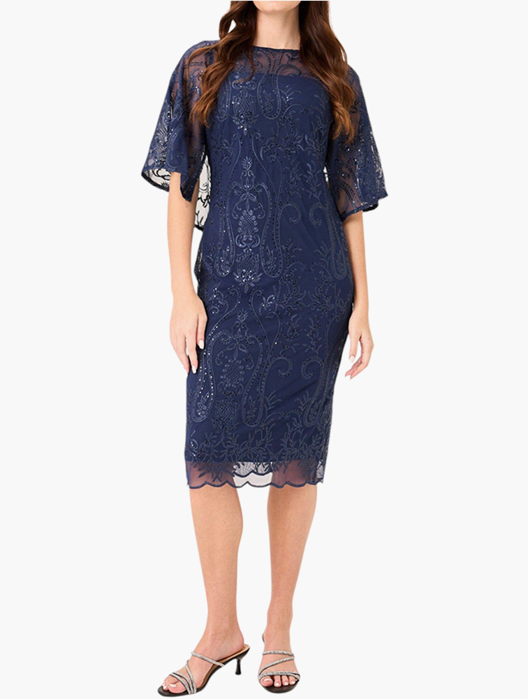 ＰＡＮＯＲＭＯ⭐︎ LACE SLEEVE DRESS ネイビー d974b811-6cb5-41b5-811f-