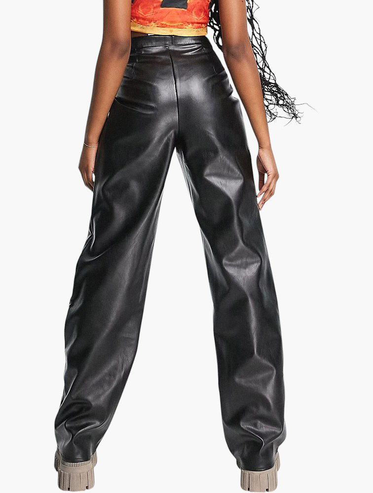 MyRunway | Shop Missguided Black Faux Leather cut out Waistband Wide ...
