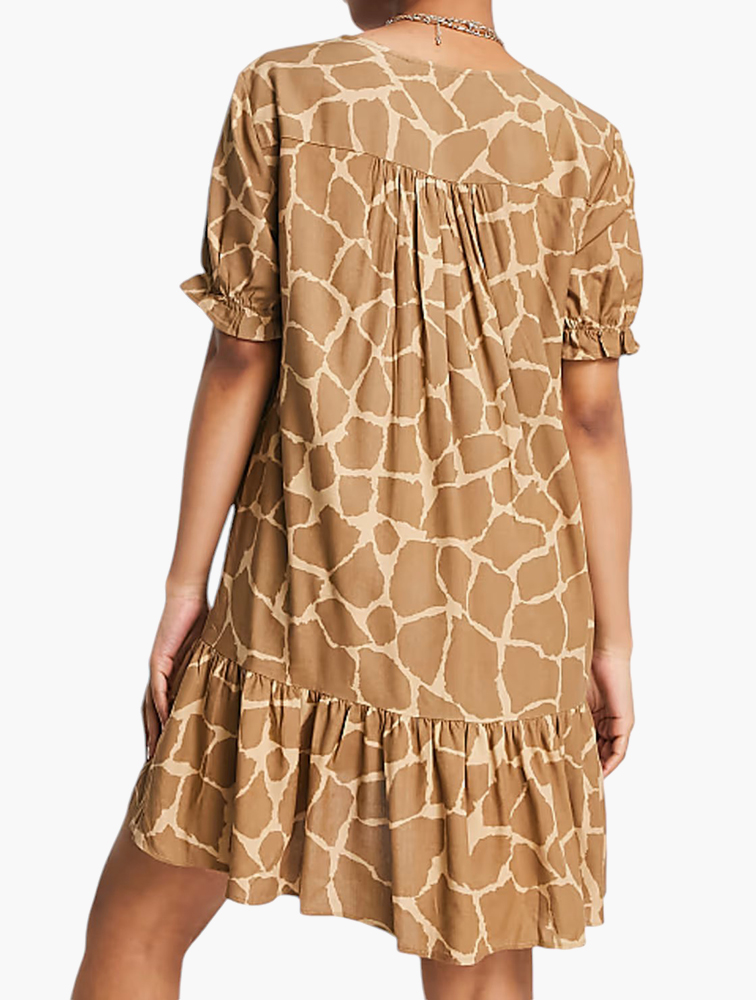 Giraffe Monki Tiger Print Jumpsuit MyRunway Shop Monki Brown