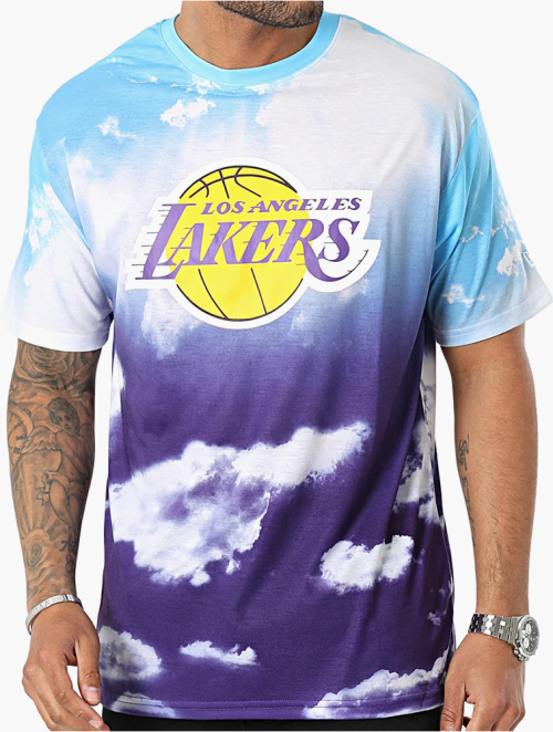 MyRunway | Shop New Era Blue & Multi AOP Los Angeles Lakers T