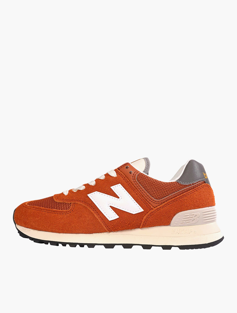 MyRunway Shop New Balance Orange Burst 574 Lace Up Sneakers for
