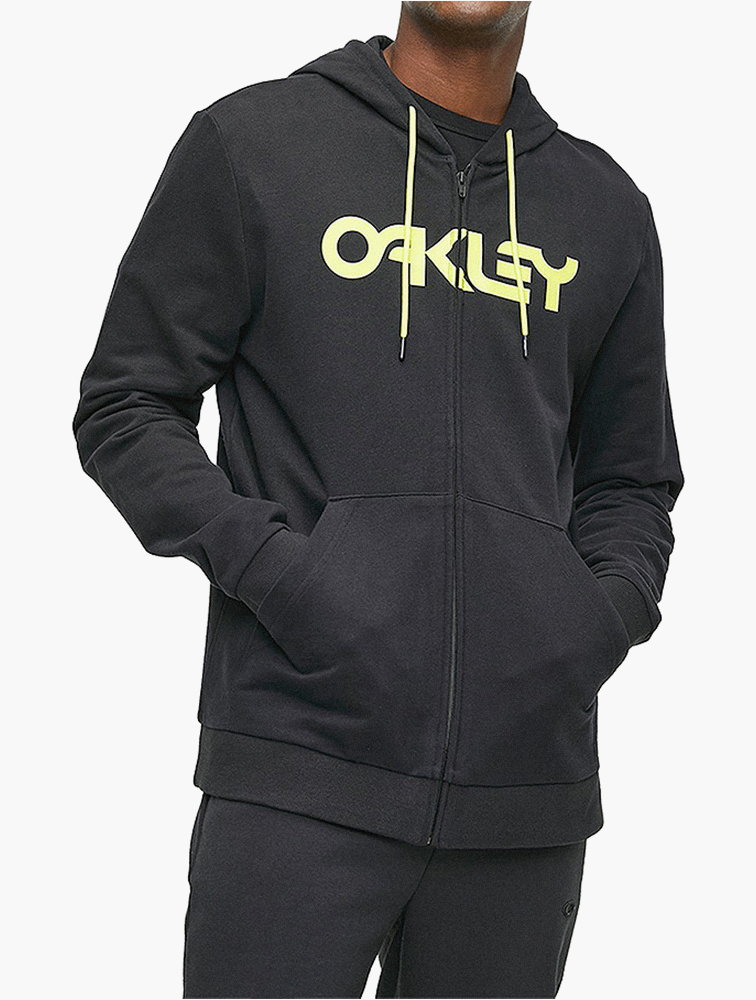 MyRunway | Shop Oakley Teddy Full Zip Hoodie Black/Sulphur for Men