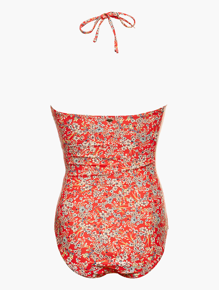 O'Neill Women's Batiki One Piece Swimsuit - Cheeky Coverage, Deep V Neckline, Low Back With Ties