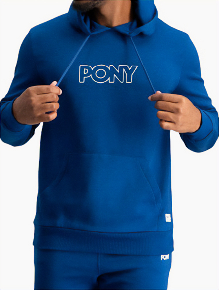 MyRunway Shop Pony Navy Court Long Sleeve Hoodie for Men from