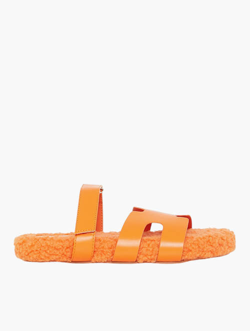 MyRunway | Shop Timberland Orange Sheafe Y-Strap Sandals for Women