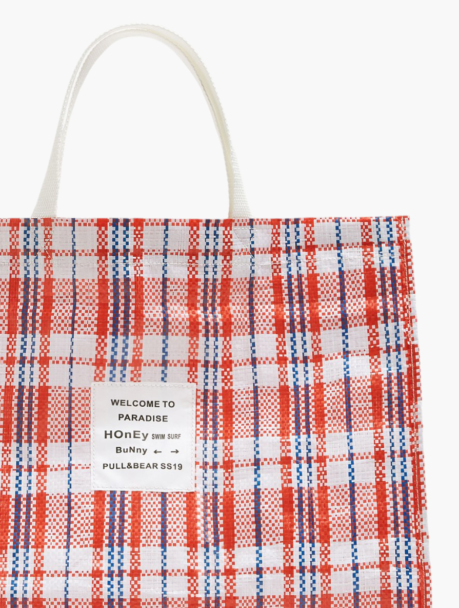 Plaid Tote Medium Opening Ceremony Chinatown Tote Bags Backpacks