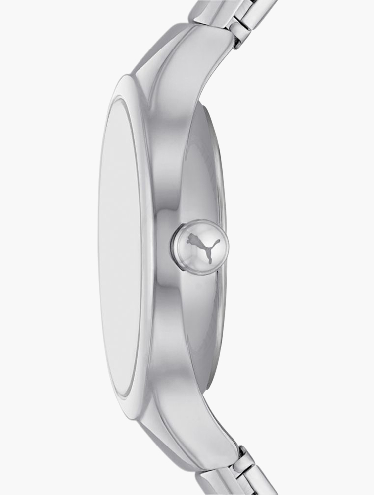 MyRunway Shop PUMA Silver Round Mini Contour Watch for Women