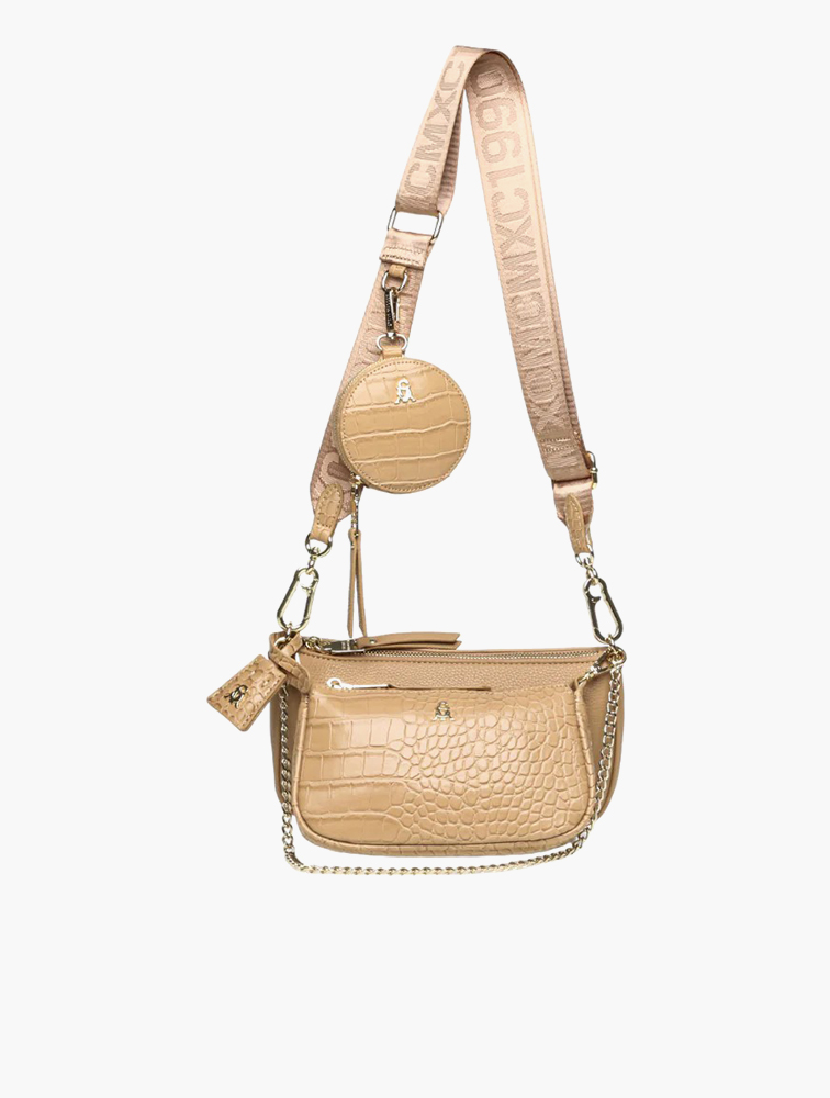 MyRunway Shop Steve Madden Taupe Urgent-X Crossbody Bag for