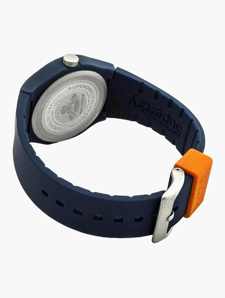MyRunway Shop Superdry Navy Urban Laser Orange Silicone Watch