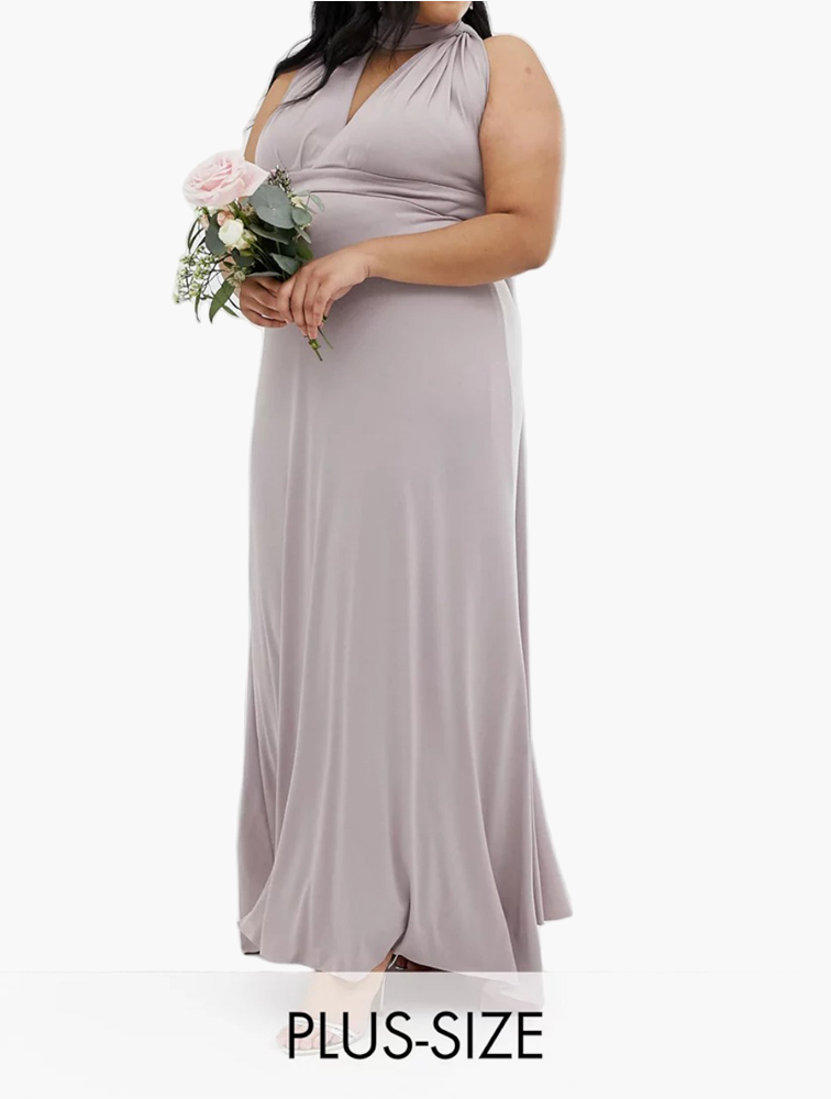 tfnc bridesmaid exclusive multiway maxi dress in grey MyRunway