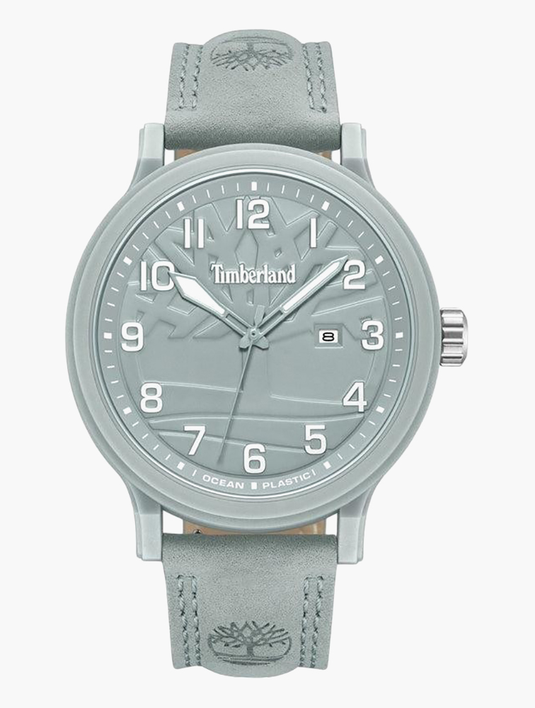 Shop Timberland Ocean Grey Leather Driscoll Watch MyRunway