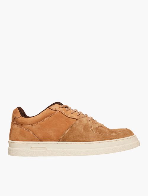 MyRunway Shop Tread Miller Tan Leather Suede Combo Lace Up
