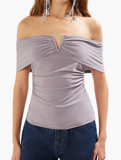 MyRunway | Shop Trendyol Mink Off The Shoulder Blouse for Women