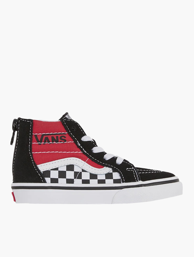 MyRunway Shop Vans Kids Black Red Sk8 High Top Sneakers for