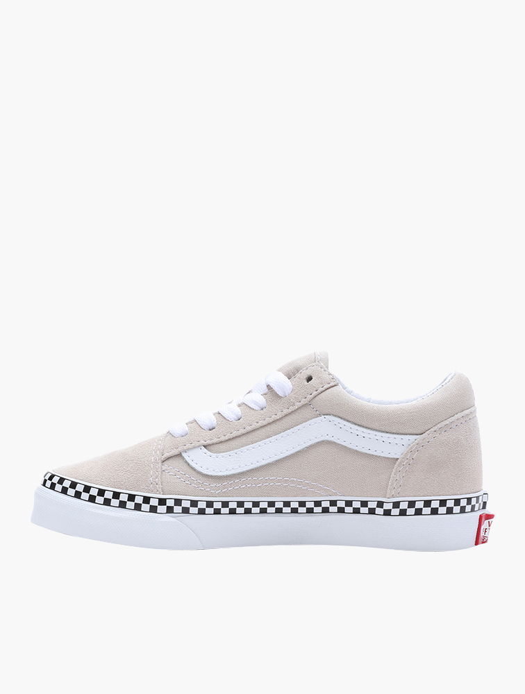 MyRunway Shop Vans Beige White Checkerboard Old Skool Sneakers