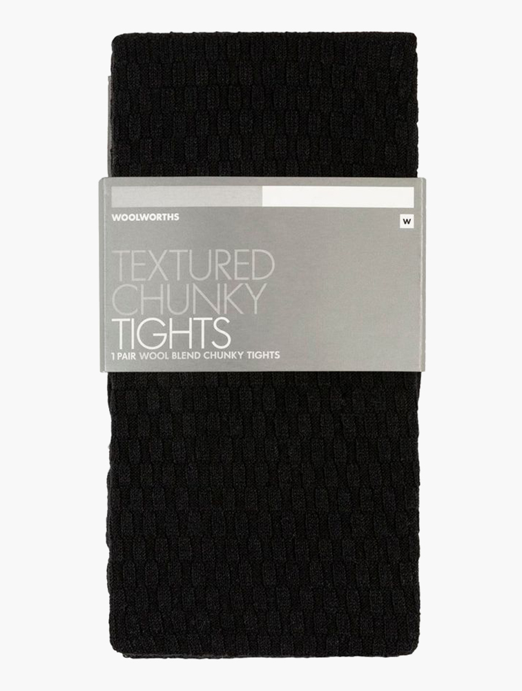 MyRunway Shop Woolworths Black Textured Chunky Wool Blend Tights