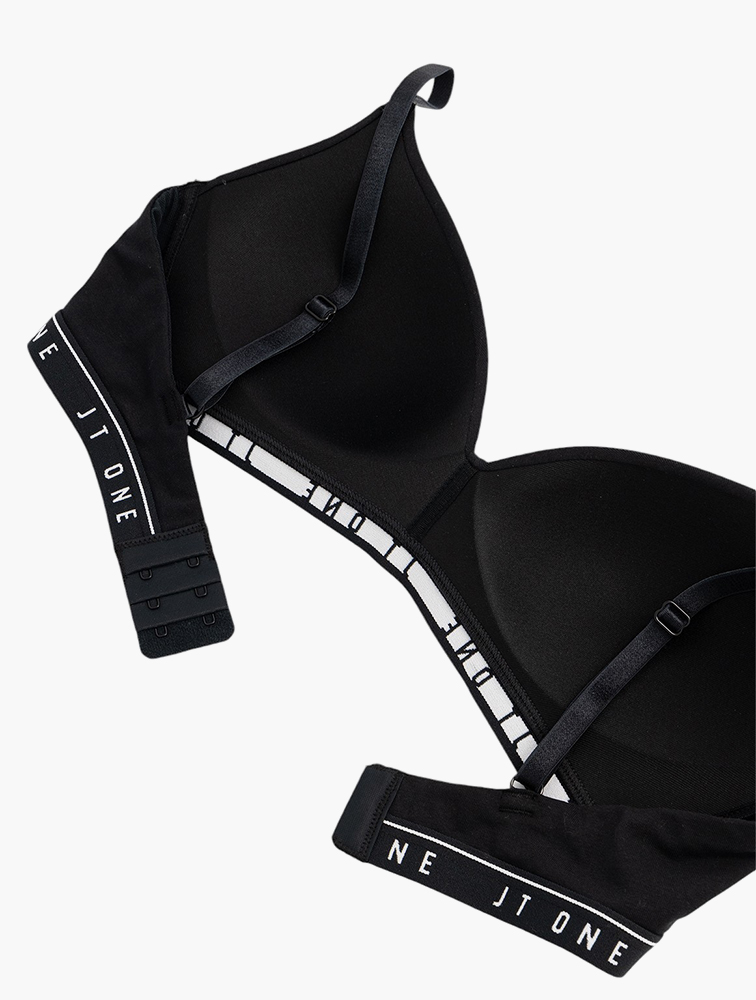 MyRunway | Shop JT One Black Padded Non wire Stretch Cotton Bra