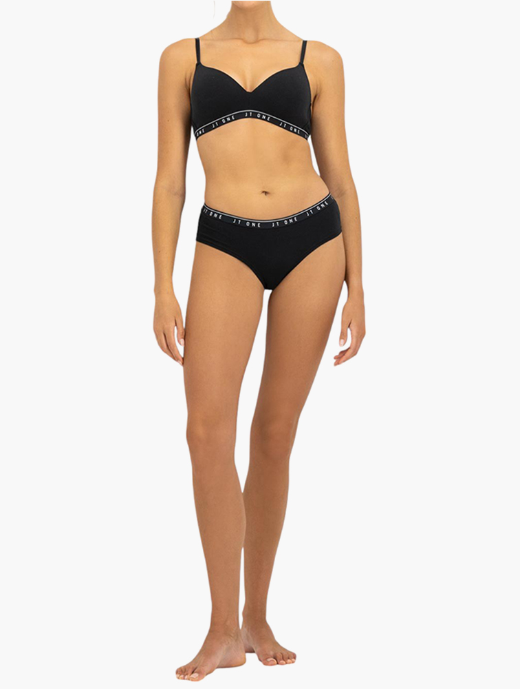 MyRunway | Shop JT One Black Padded Non wire Stretch Cotton Bra