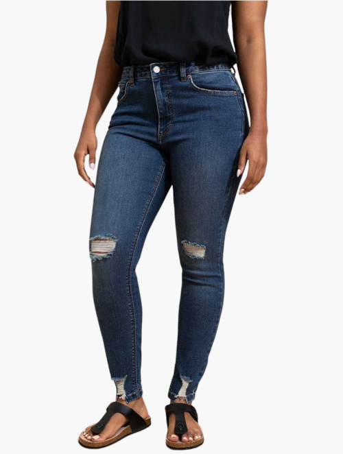 MyRunway Shop Woolworths Blue High Rise Double Stud Bootleg