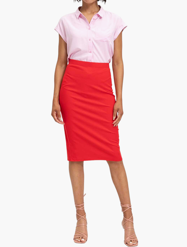 MyRunway Shop Woolworths Bright Red Ponte Pencil Skirt for Women
